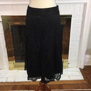 🌹Kate Hill black lined lace skirt Sz 12🌹